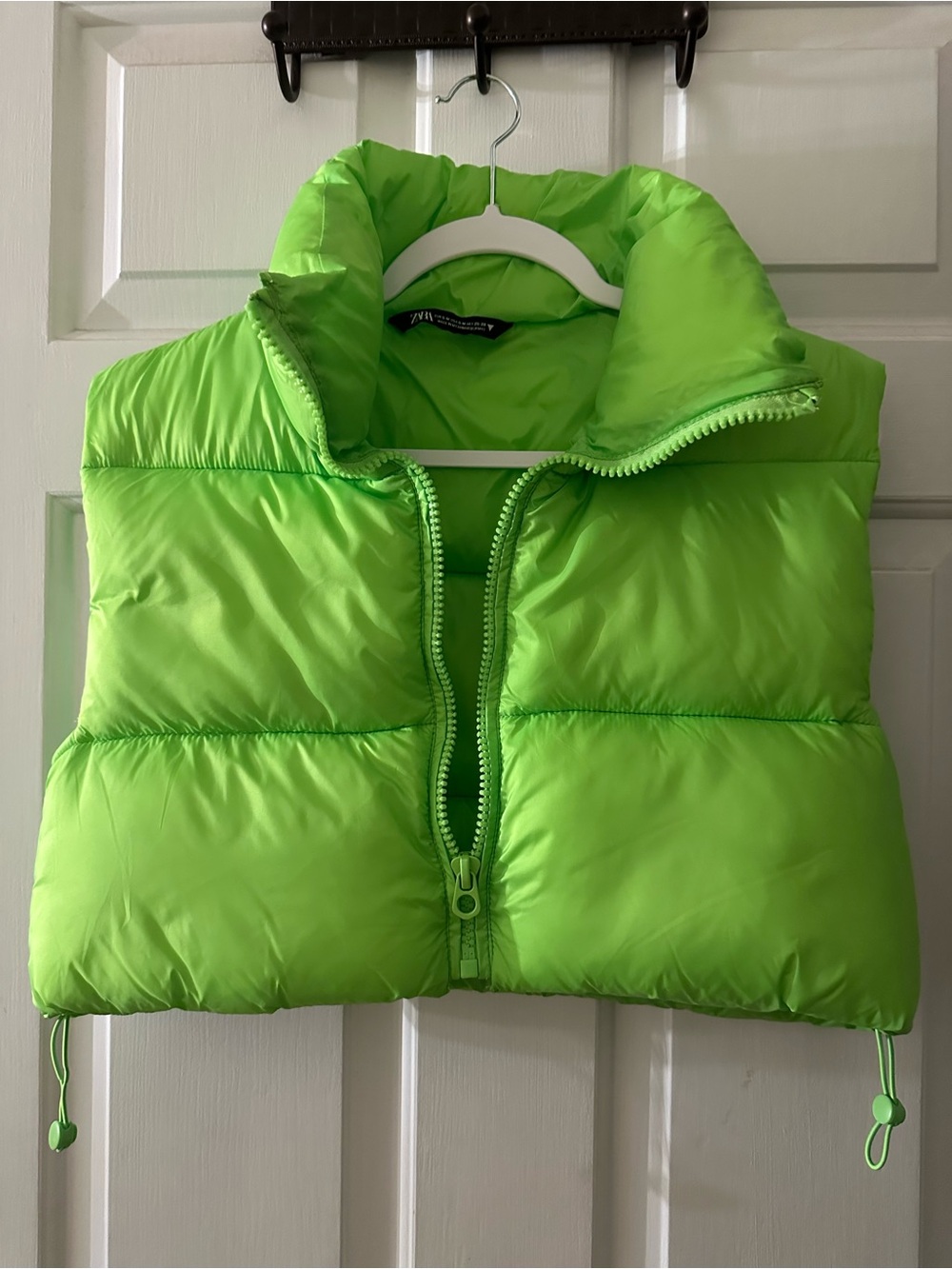 Zara Neon Green Puffer Vest
